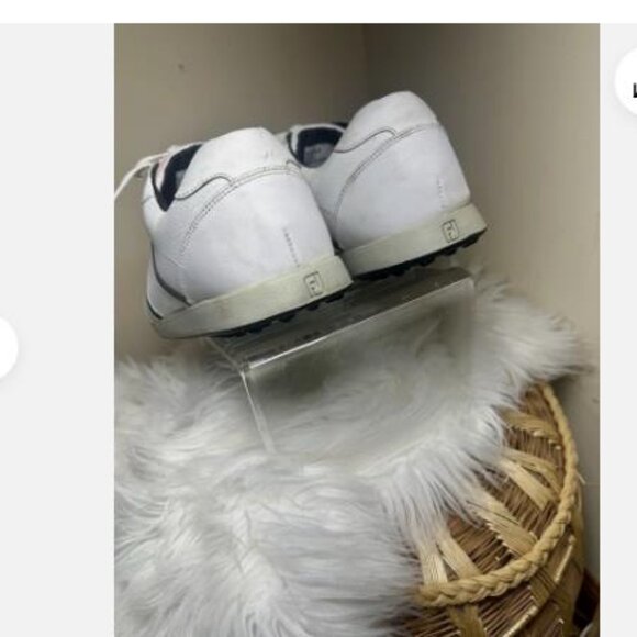 FootJoy Contour Shoes Mens 11 M Golf Sneaker White Leather Lace Up Spikes 54363 - Picture 4 of 6